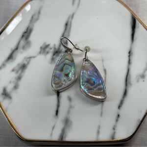 *RARE* Kendra Scott McKenna Mint Iridescent Abalone Silver Earrings